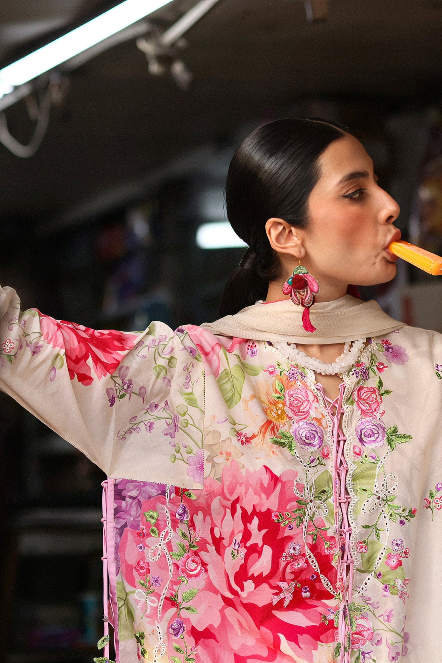 PINK MINK FROLIC (ZF26-05) | Zaha | Wild Flower Festive Lawn Collection 2026