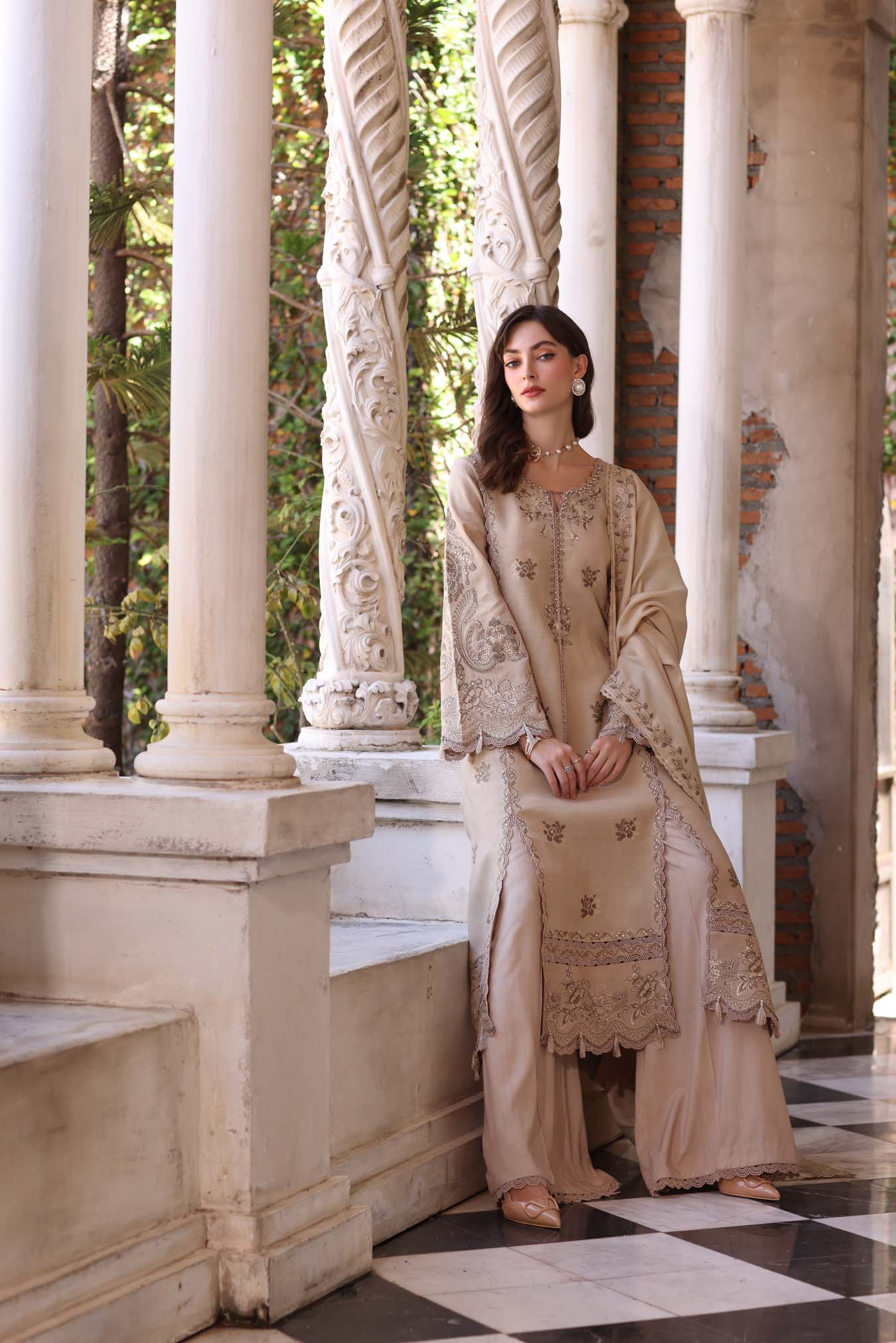 Caramel Mist | Noor By Saadia Asad  | Pashmina Shawl Collection 2025