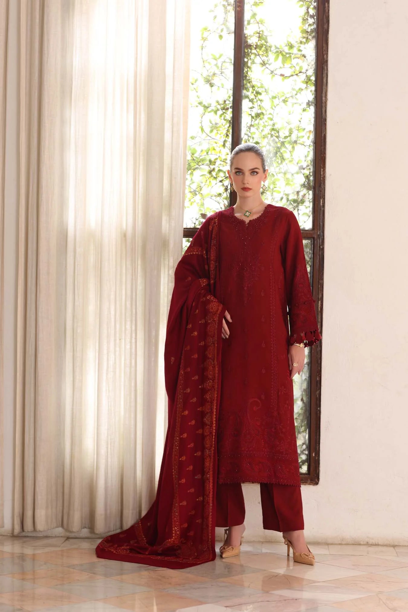Ember | Noor By Saadia Asad  | Pashmina Shawl Collection 2025