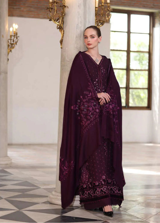 Damson | Noor By Saadia Asad  | Pashmina Shawl Collection 2025
