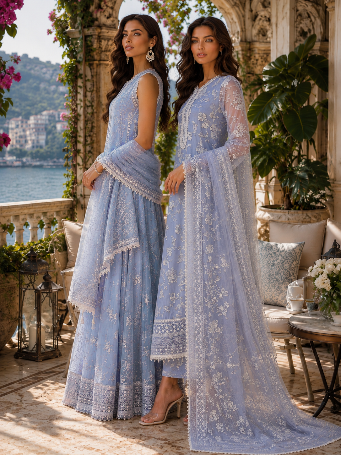 D3 - Dove Blue | Saadia Asad | Nooriyah Luxury Embroidered Chiffon Collection 2026