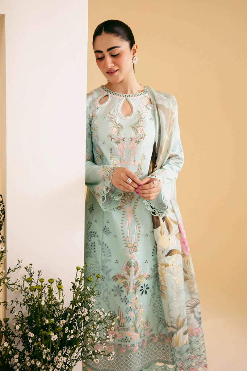SQ-06 AFROZEH | Qalamkar | Qlinekari Lawn Collection 2024