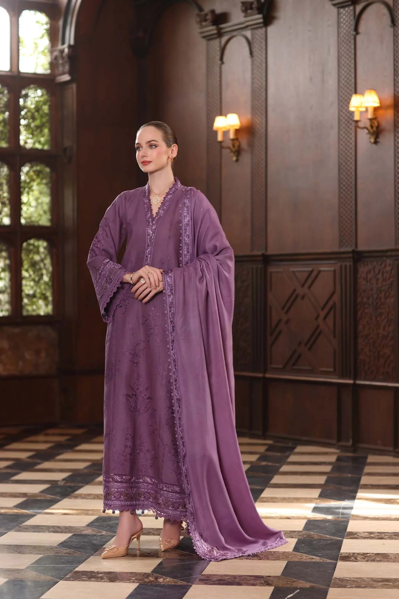 Serenity | Noor By Saadia Asad  | Pashmina Shawl Collection 2025