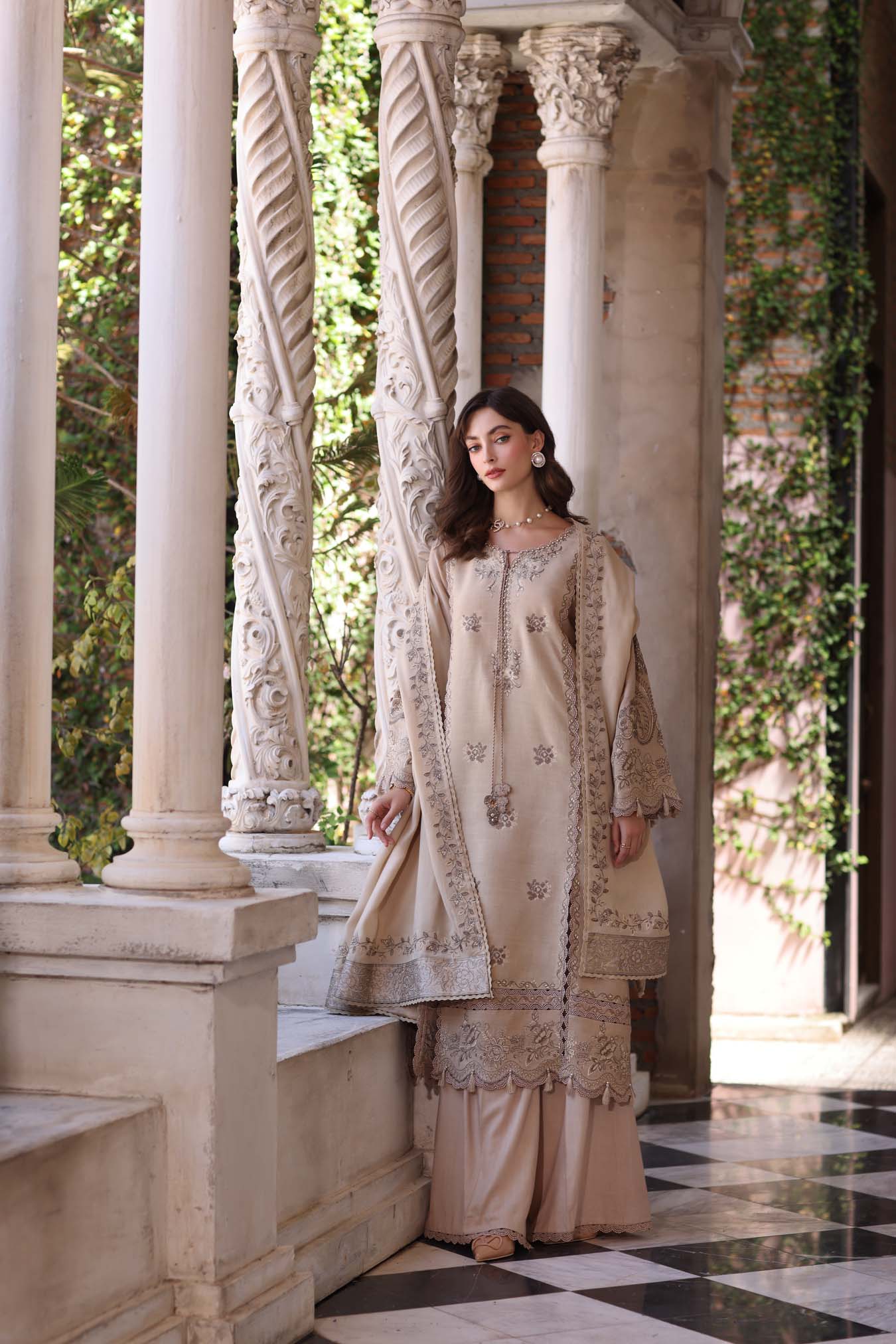 Caramel Mist | Noor By Saadia Asad  | Pashmina Shawl Collection 2025