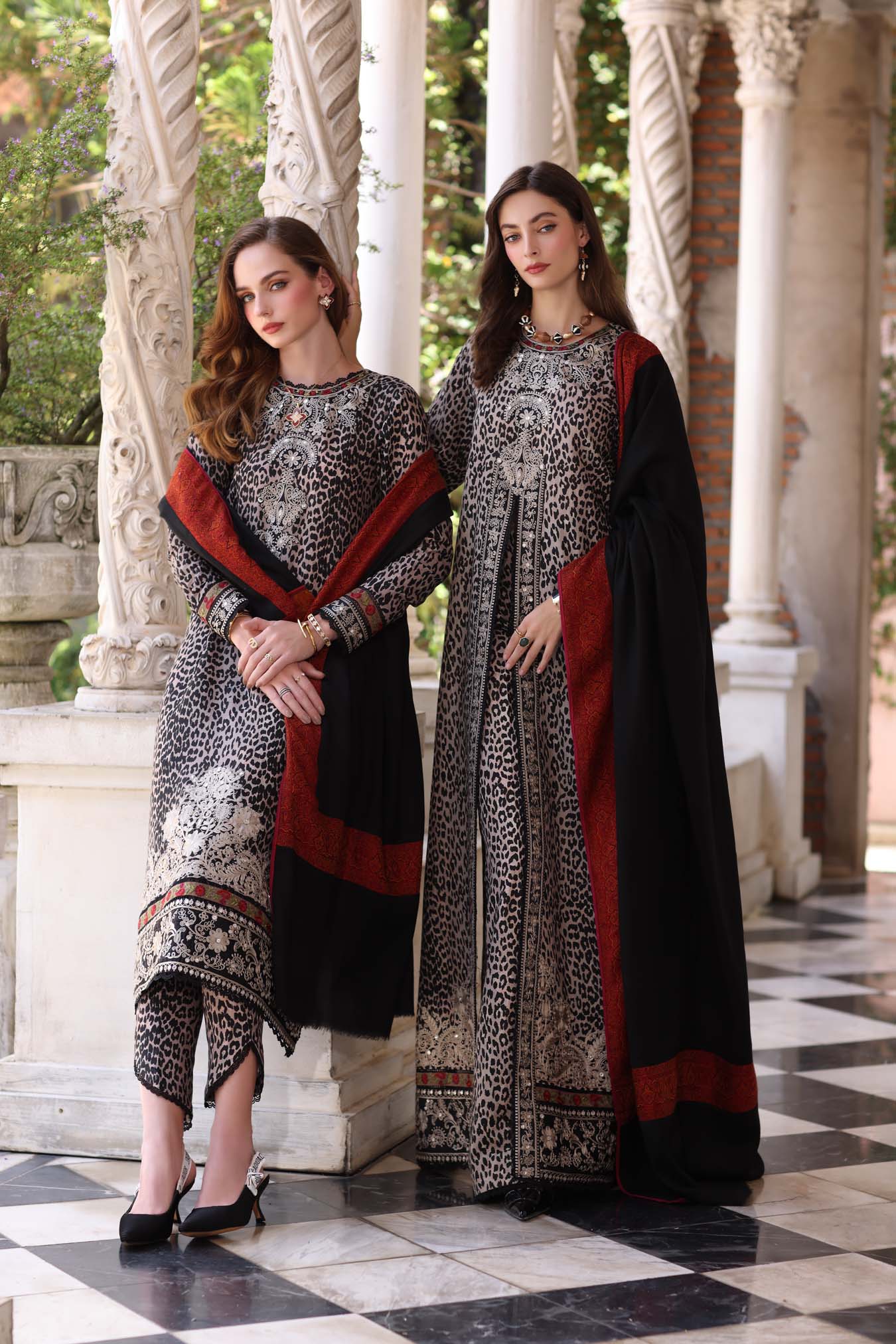 Noir Safari | Noor By Saadia Asad  | Pashmina Shawl Collection 2025