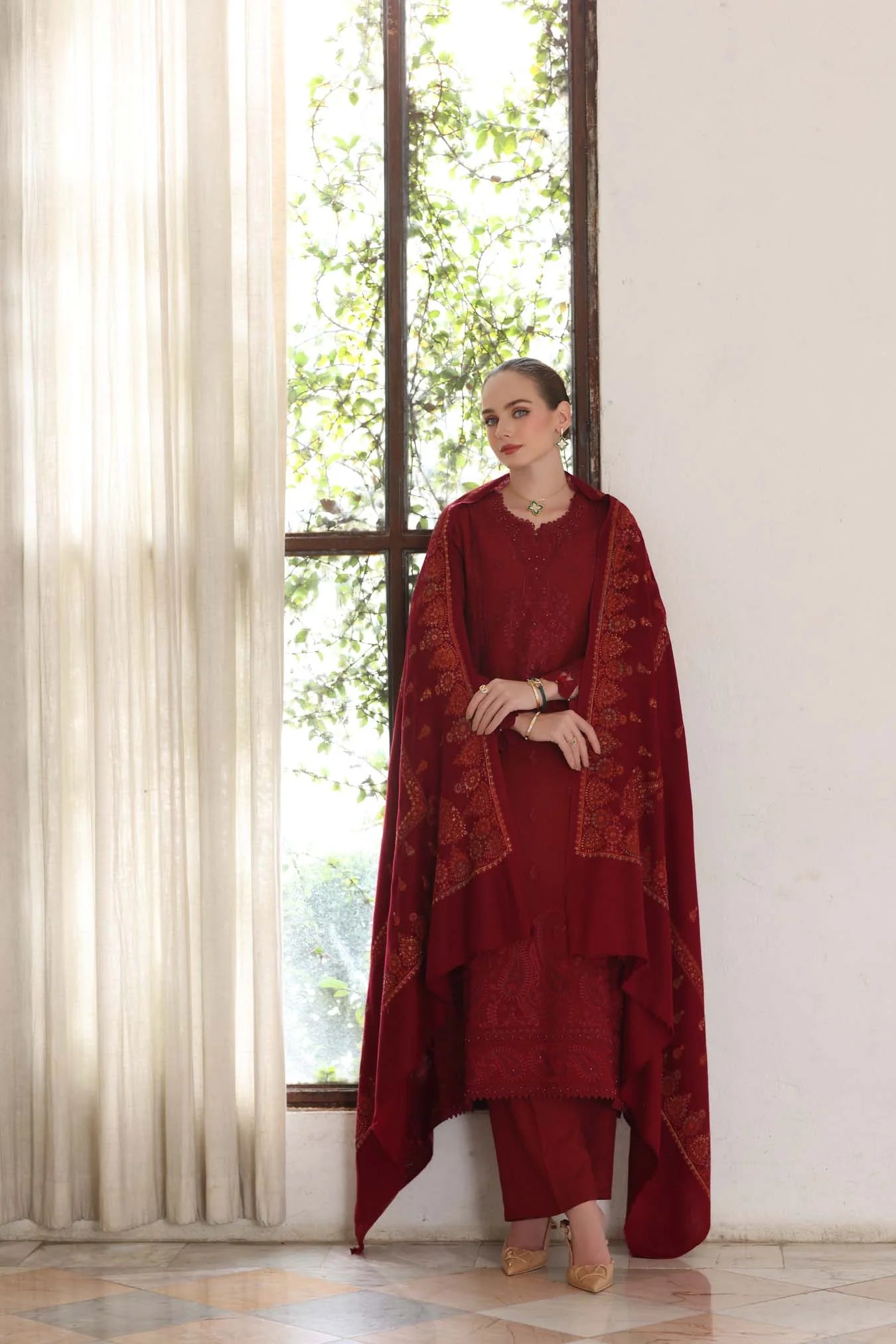 Ember | Noor By Saadia Asad  | Pashmina Shawl Collection 2025