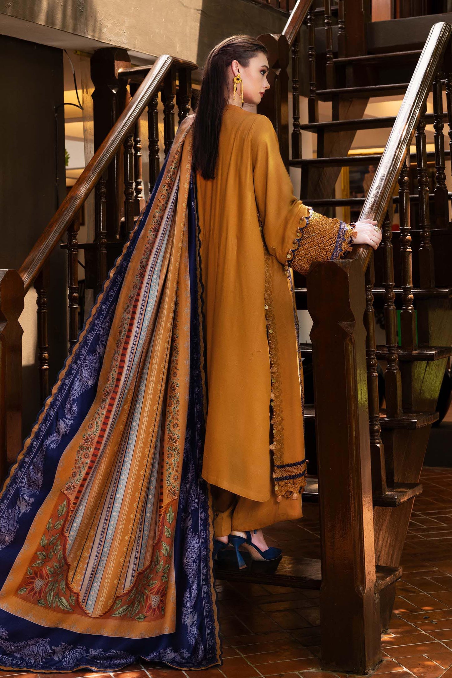 MPT-2803-A | Maria B | M.Prints Winter Shawl Collection 2025