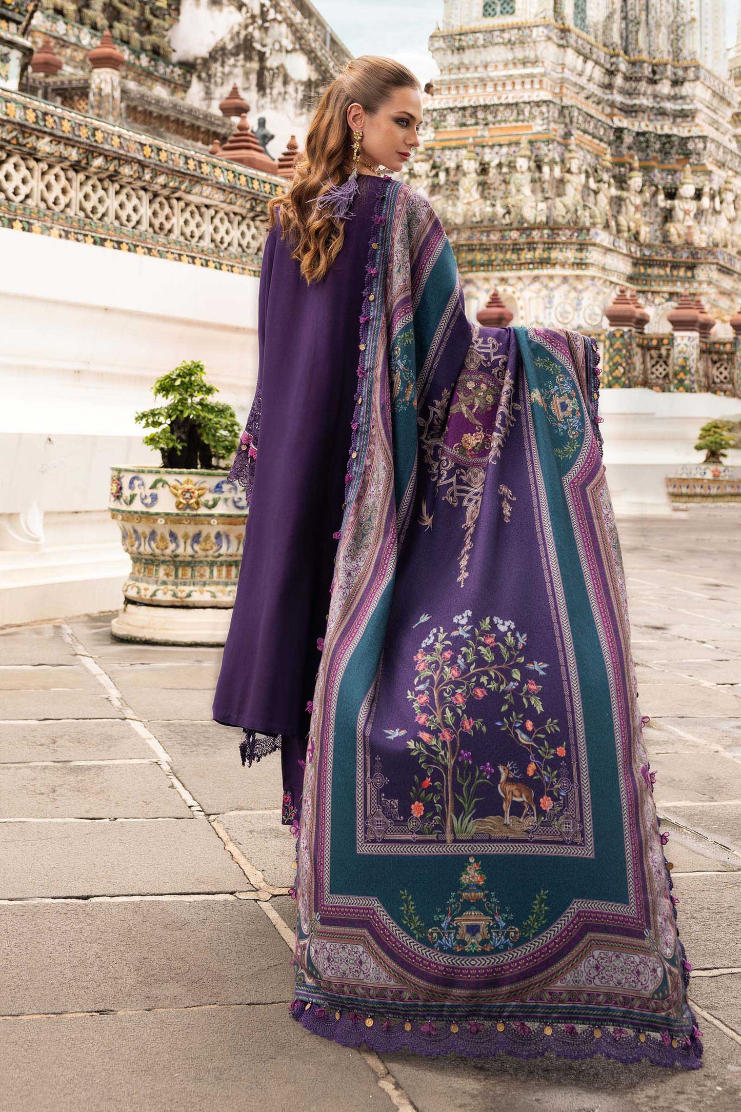 MPT-2805-B | Maria B | M.Prints Winter Shawl Collection 2025