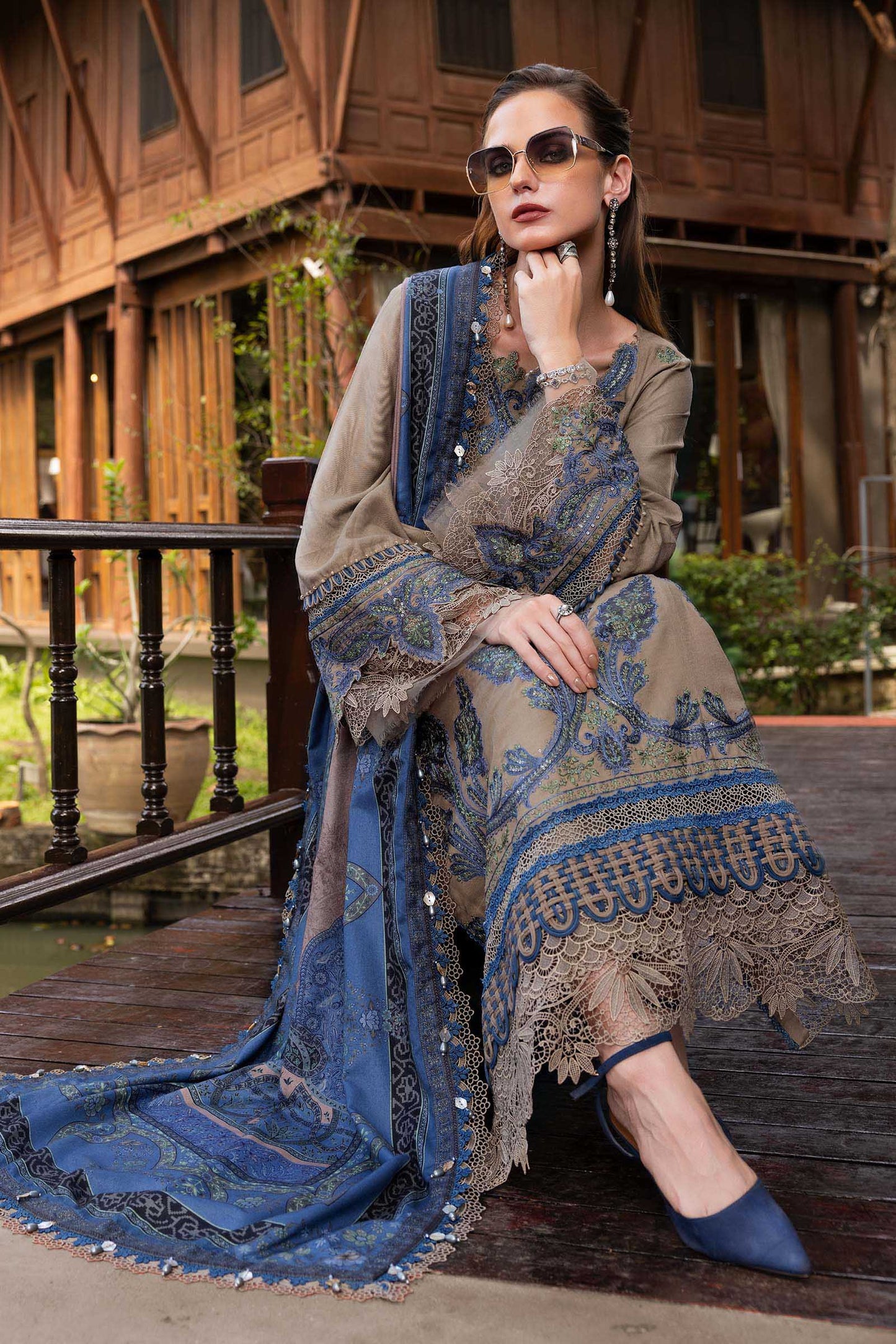 MPT-2806-A | Maria B | M.Prints Winter Shawl Collection 2025
