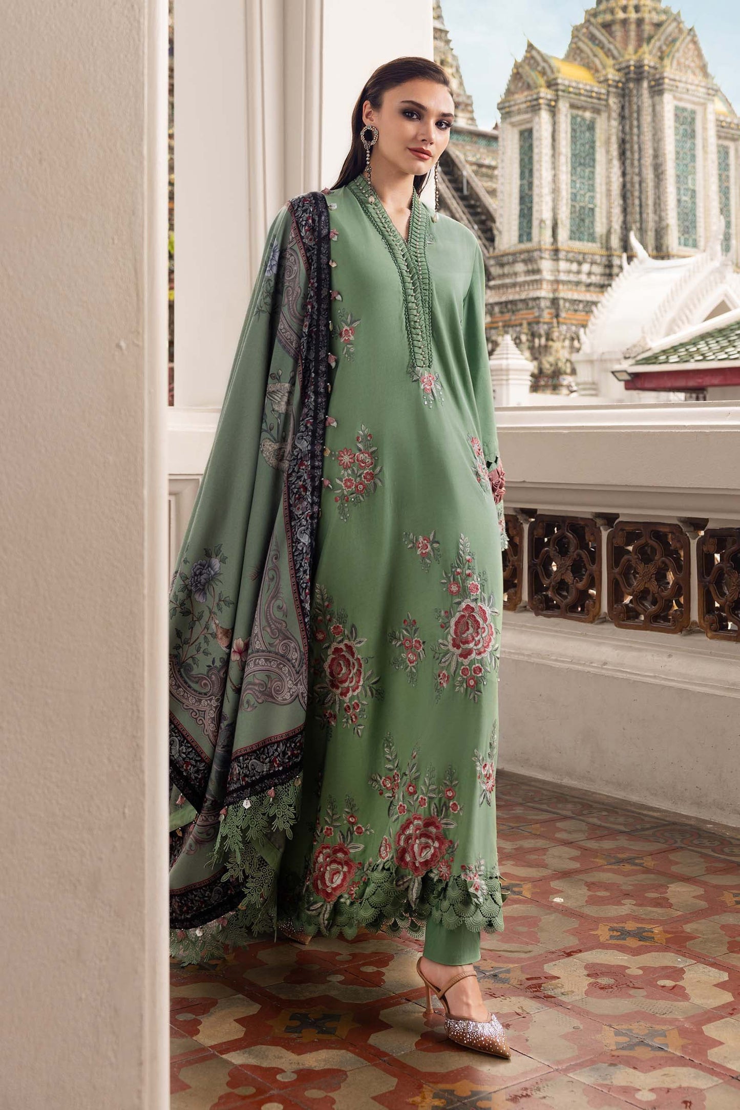 MPT-2808-A | Maria B | M.Prints Winter Shawl Collection 2025