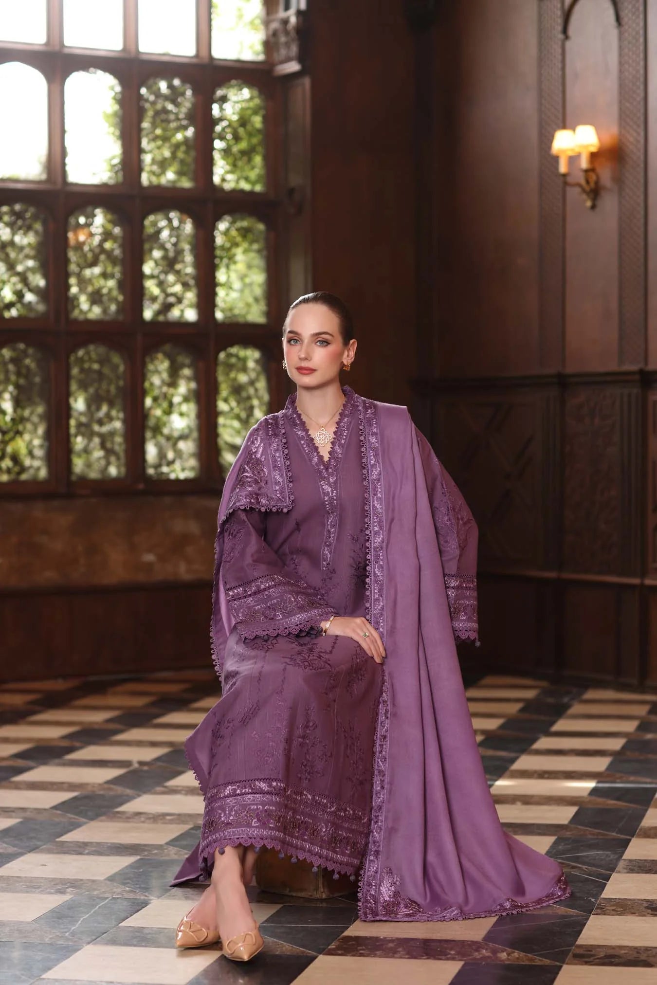 Serenity | Noor By Saadia Asad  | Pashmina Shawl Collection 2025