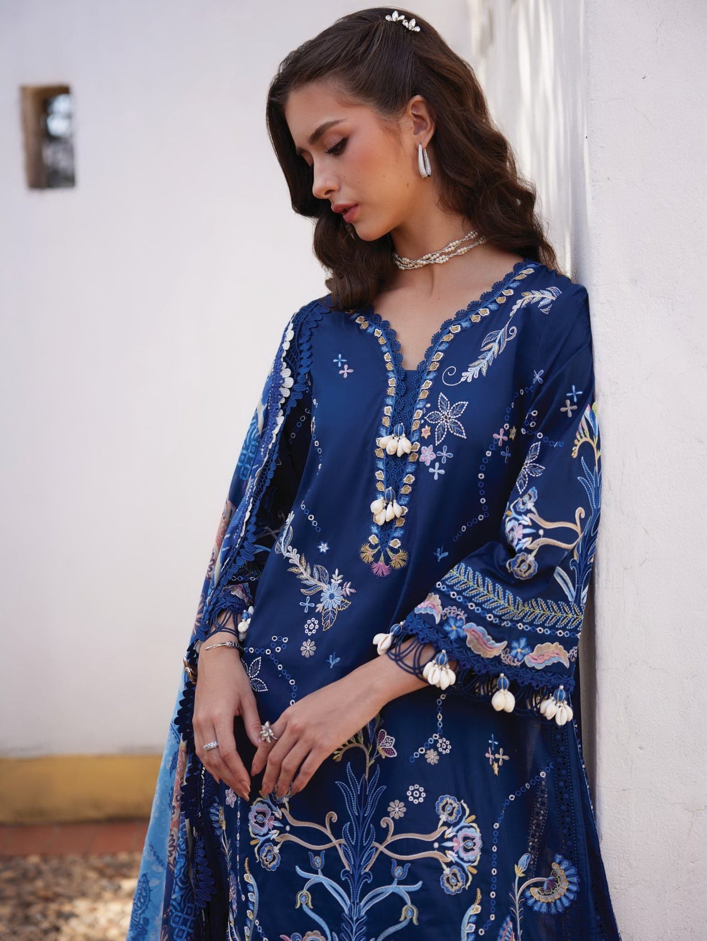 Nia Navy | Farah Talib Aziz | Luxury Lawn Collection Unstitched 2026