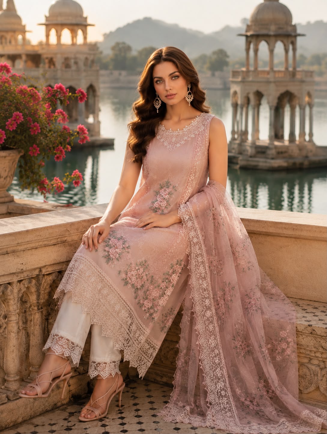D2 - Satin Rose | Saadia Asad | Nooriyah Luxury Embroidered Chiffon Collection 2026