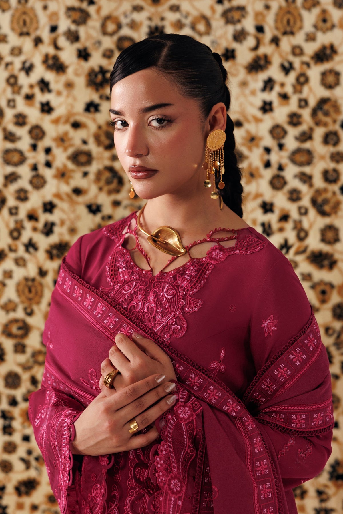 QLW-02 ALEENA | Qalamkar | Qline Linen Collection 2026