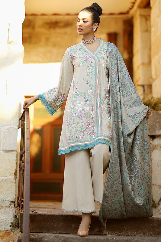Lagoon | Mushq | Winter Sky Velvet Shawl Edit'20