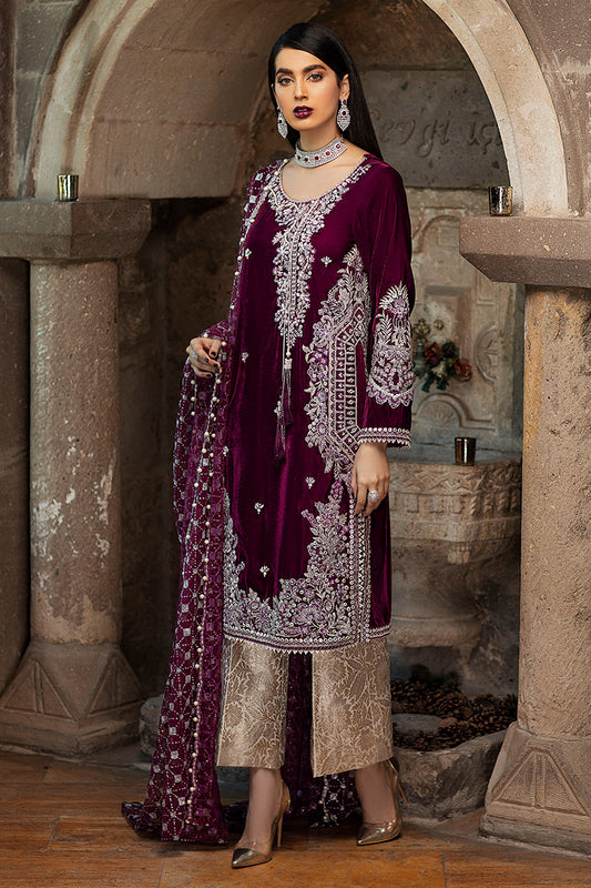 Raspberry Radiance | Mushq | Winter Sky Velvet Shawl Edit'20