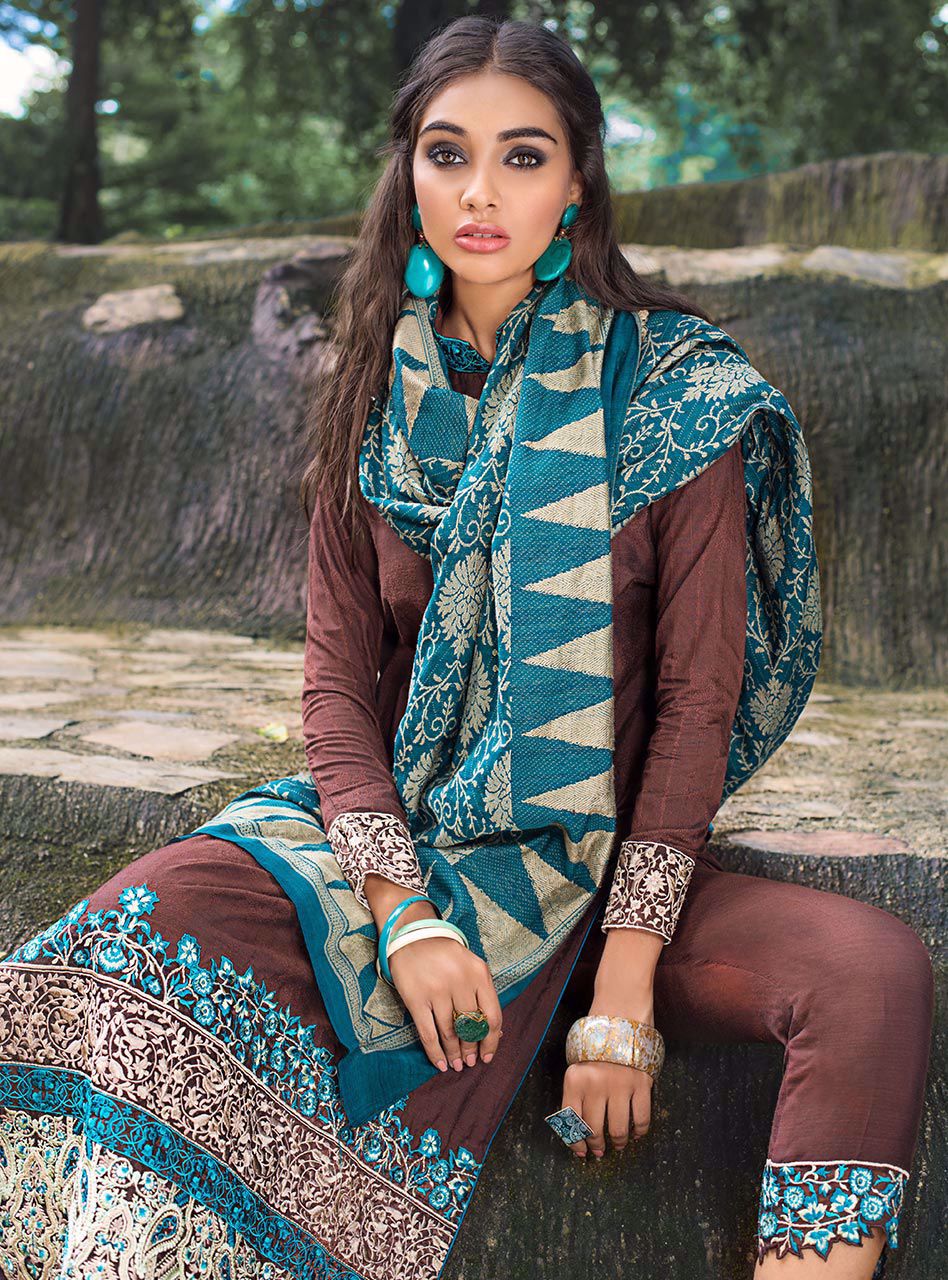 Vivid Auburn (Zainab Chottani Luxury Shawl Collection)