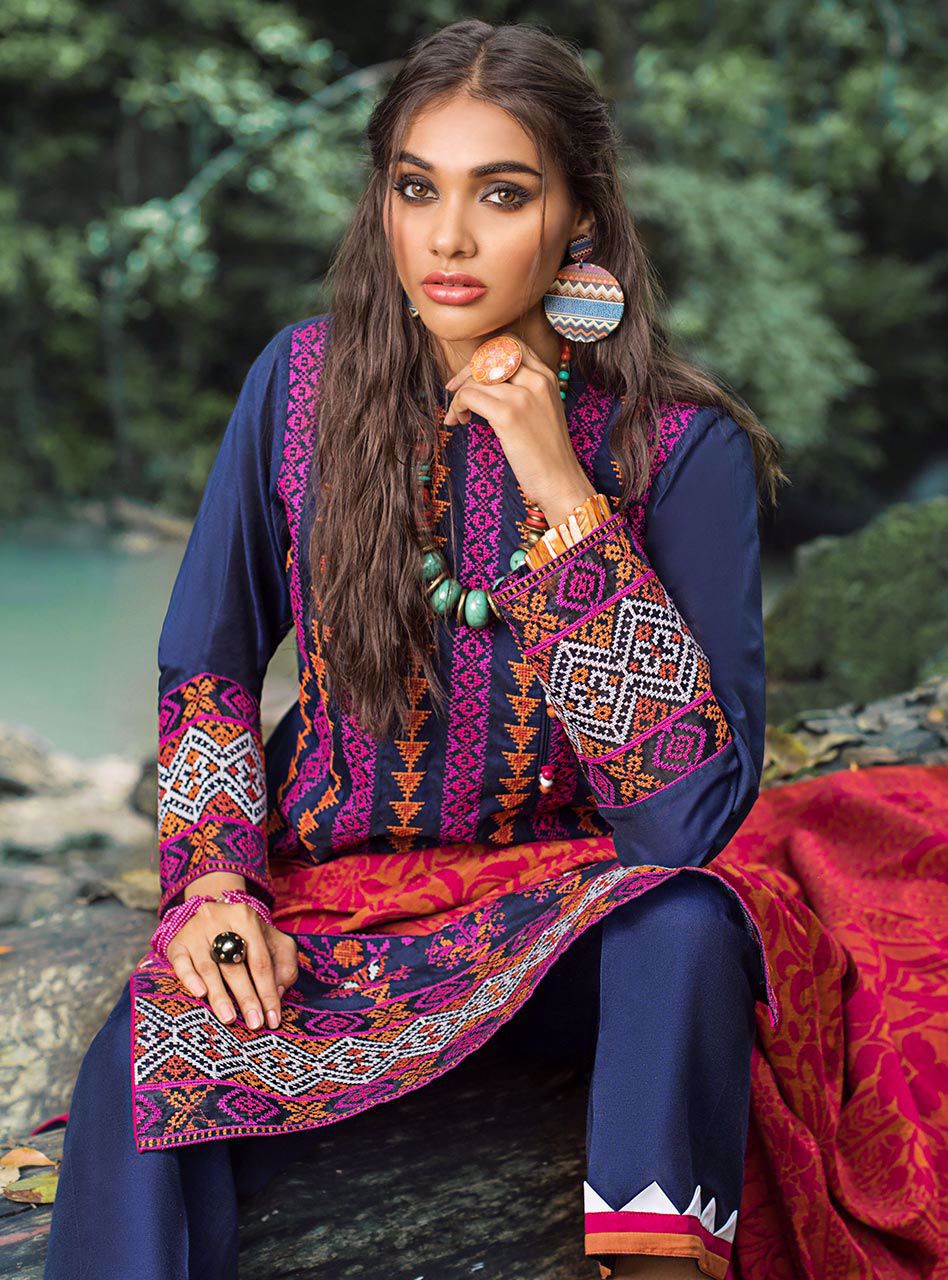 Sienna Sapphire (Zainab Chottani Luxury Shawl Collection)