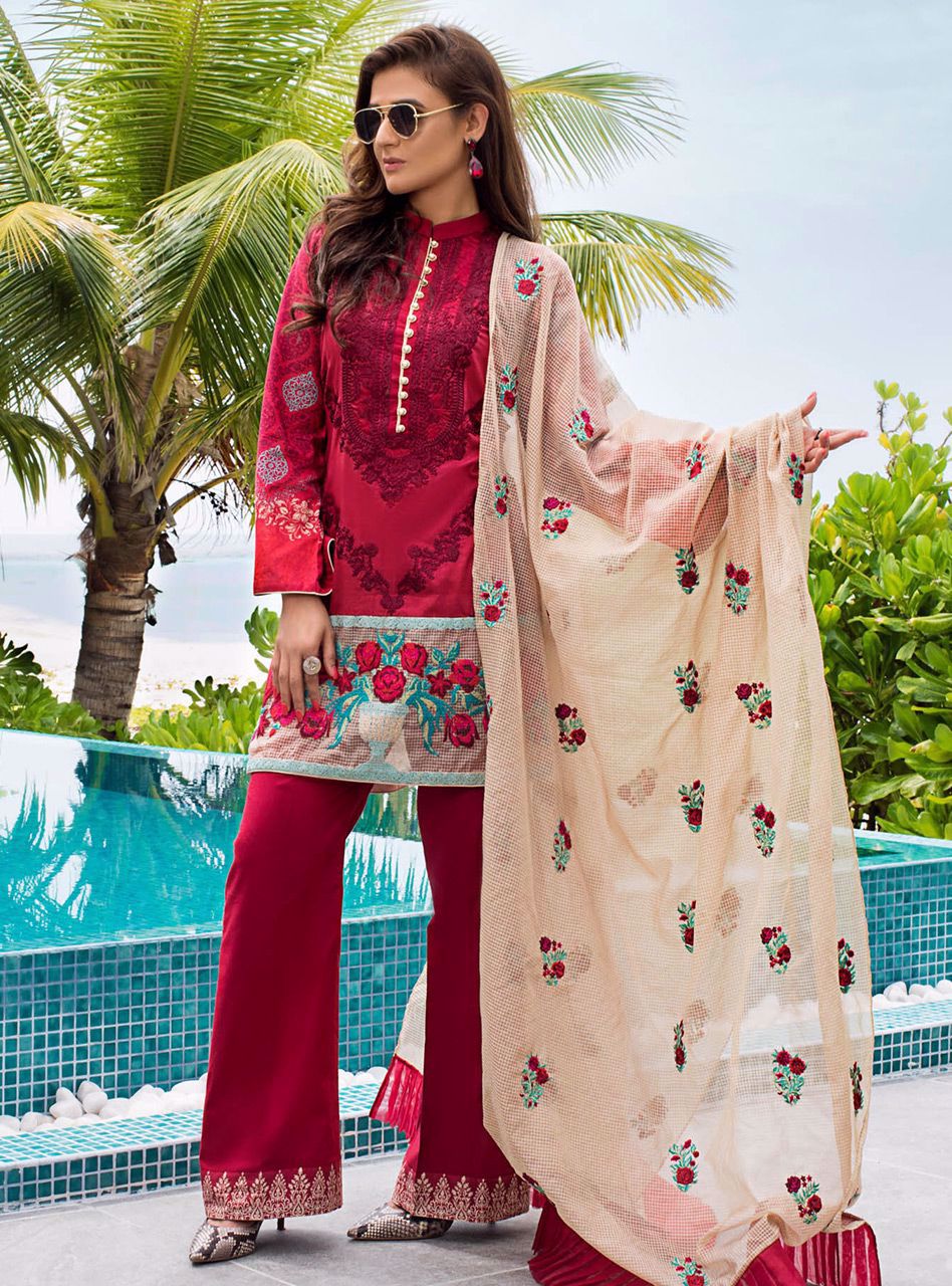 Rosette Spray B | Zainab Chottani | Luxury Lawn/Chikankari'20