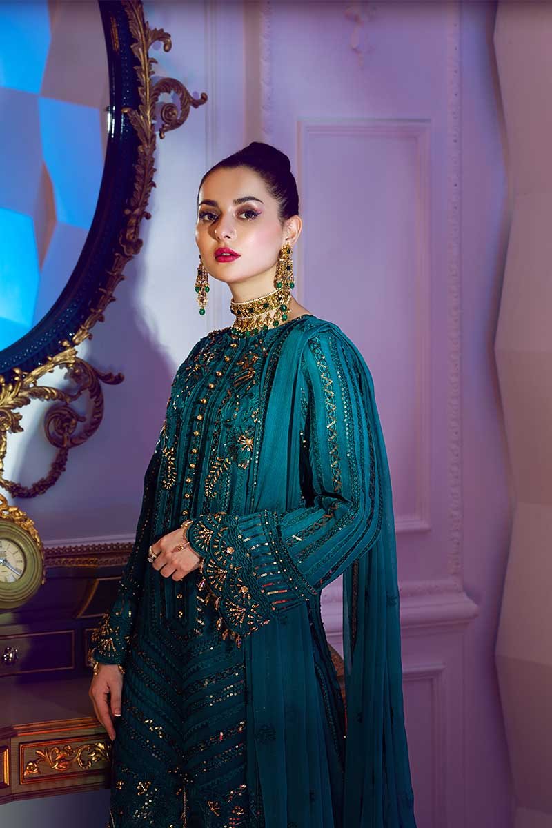 Emerald Guild | Rang Rasiya |  Ritzier Embroidered Chiffon collection 2020