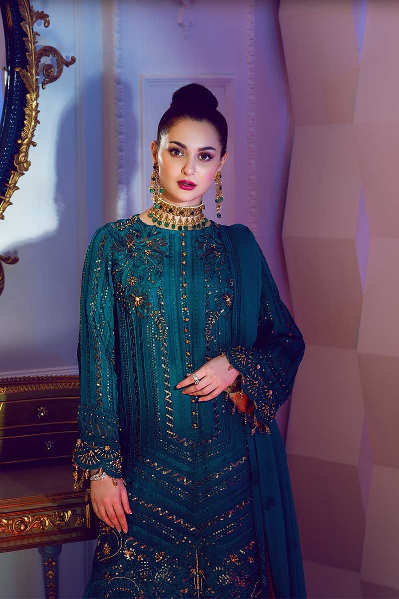 Emerald Guild | Rang Rasiya |  Ritzier Embroidered Chiffon collection 2020