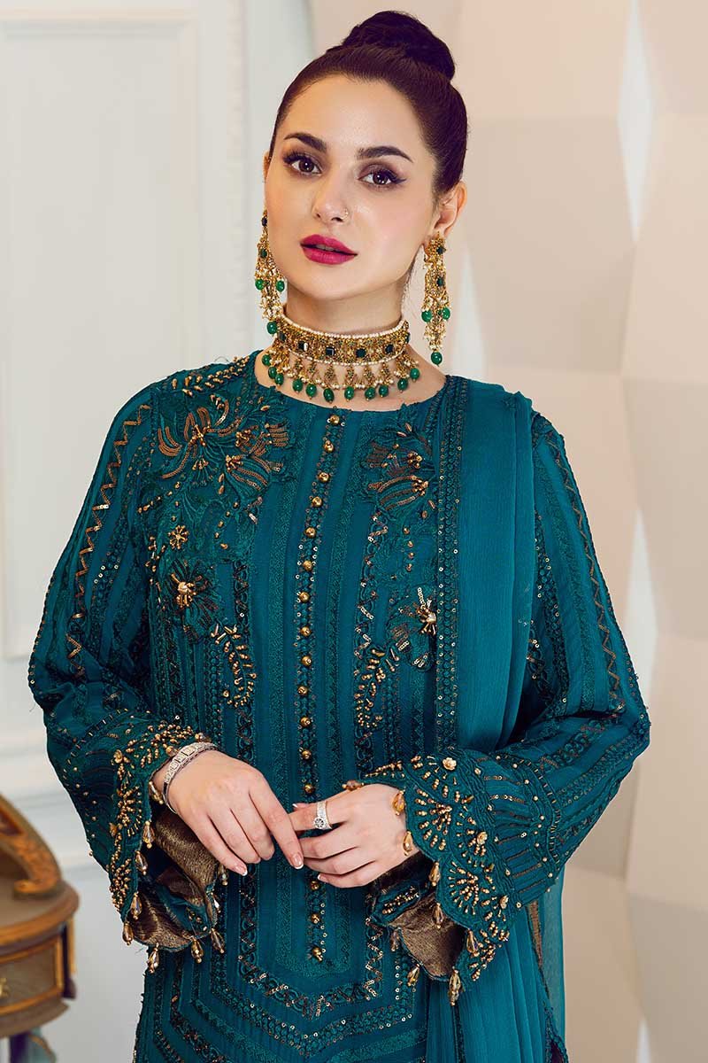 Emerald Guild | Rang Rasiya | Ritzier Embroidered Chiffon collection 2020