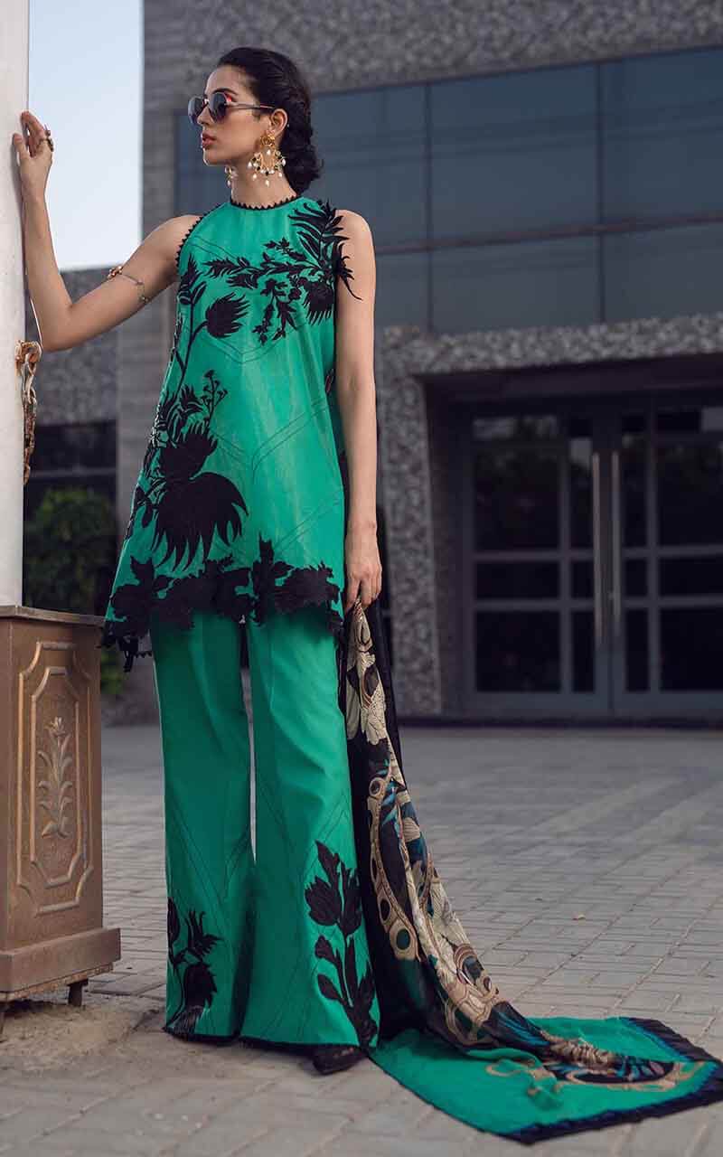 77-D Dark Force | Asifa & Nabeel | La'amour Luxury Lawn SS'21