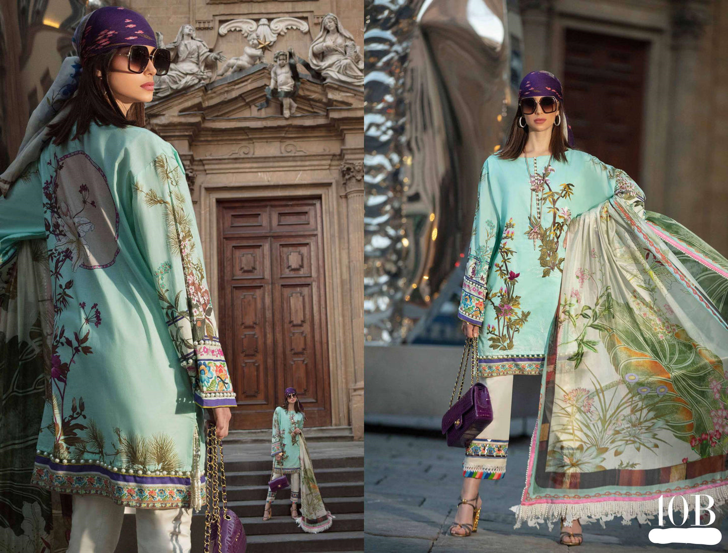 Menta Blu 10-B (3Pc) Sana Safinaz Luxury Lawn