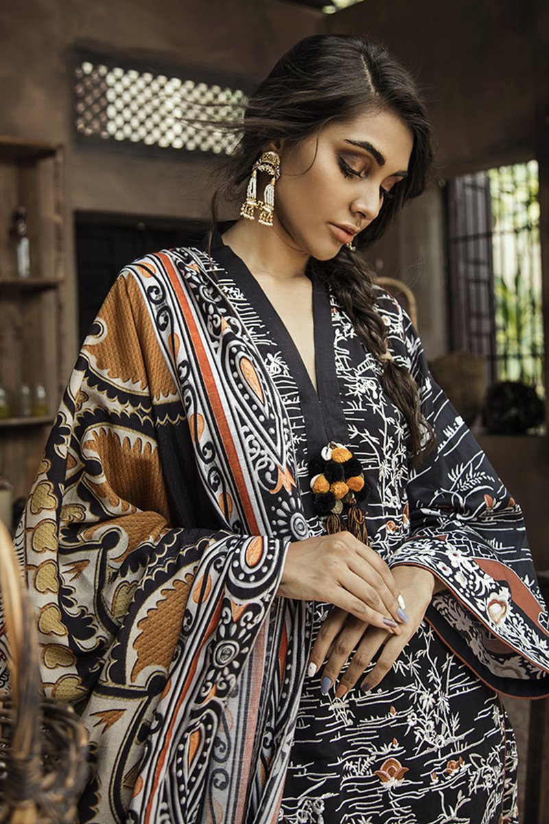 TRELLIS EBONY (CROSS STITCH - AANGAN COTTON SATIN'19)