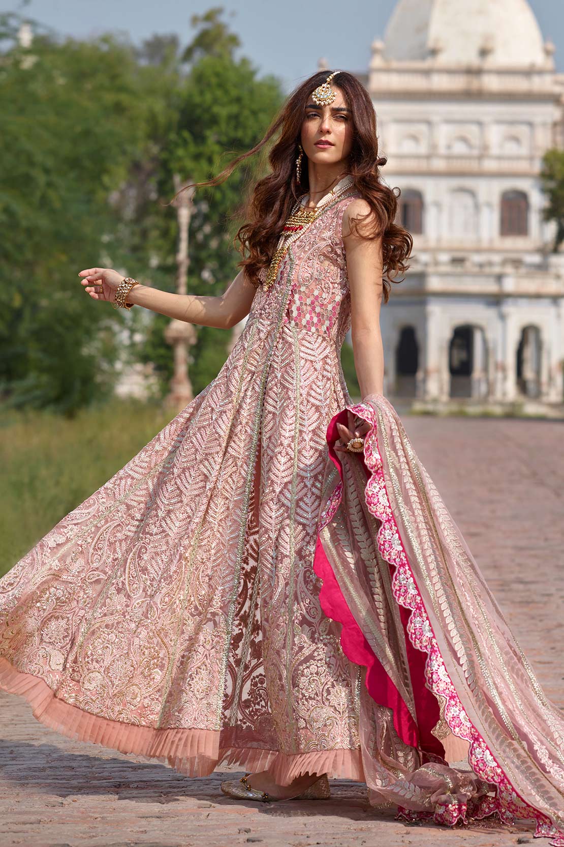 Chikankari Blush (Crimson x SairaShakira Luxury Collection 19)