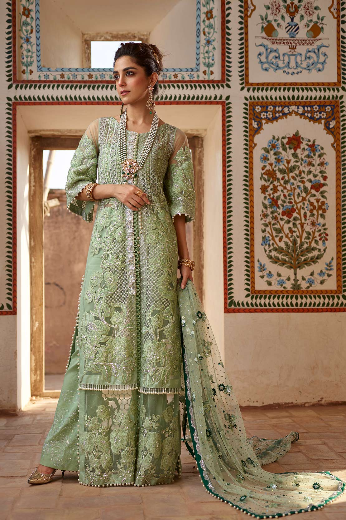 Applique Sea Green (Crimson x SairaShakira Luxury Collection 19)