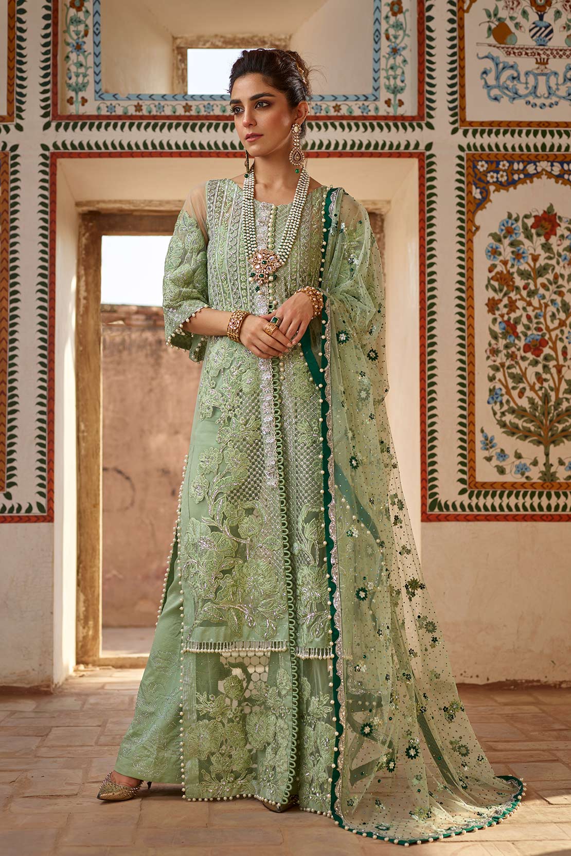 Applique Sea Green (Crimson x SairaShakira Luxury Collection 19)