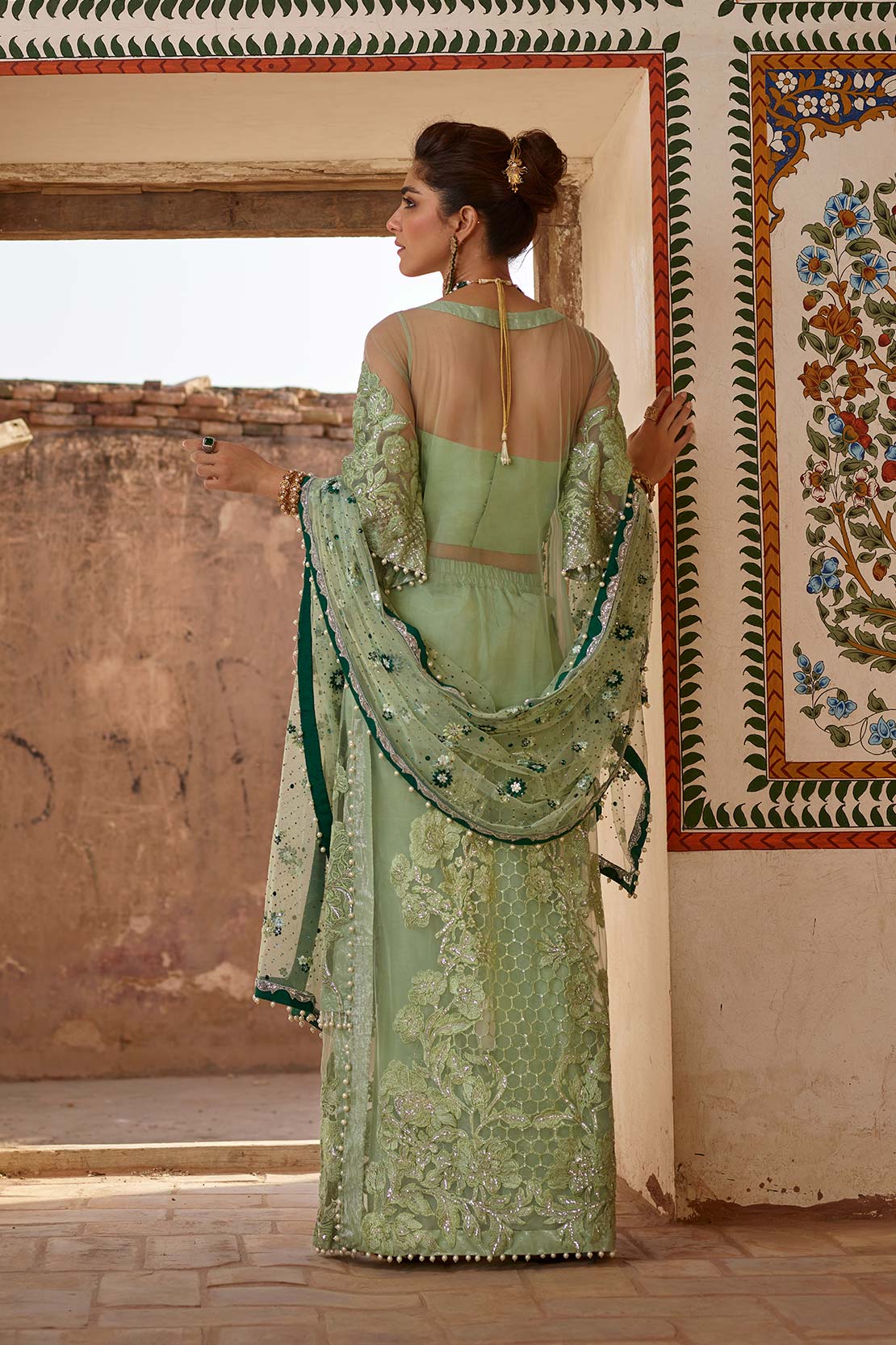 Applique Sea Green (Crimson x SairaShakira Luxury Collection 19)