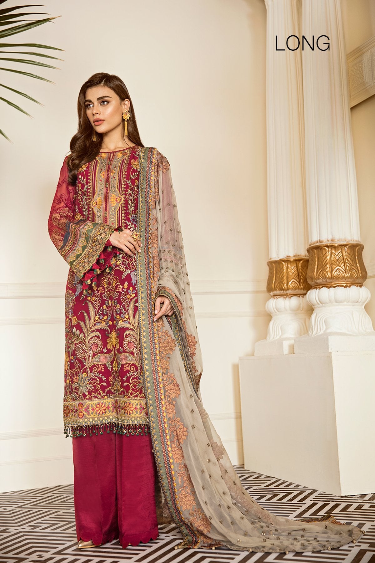 Currant (Baroque Chantelle Embroidered Chiffon)