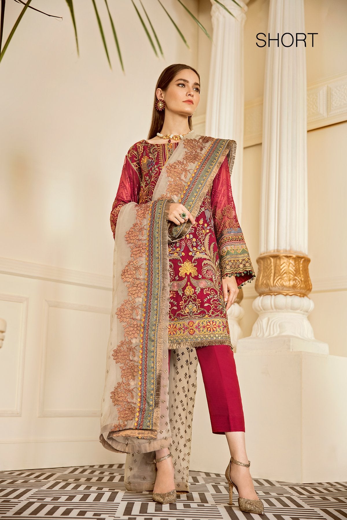 Currant (Baroque Chantelle Embroidered Chiffon)