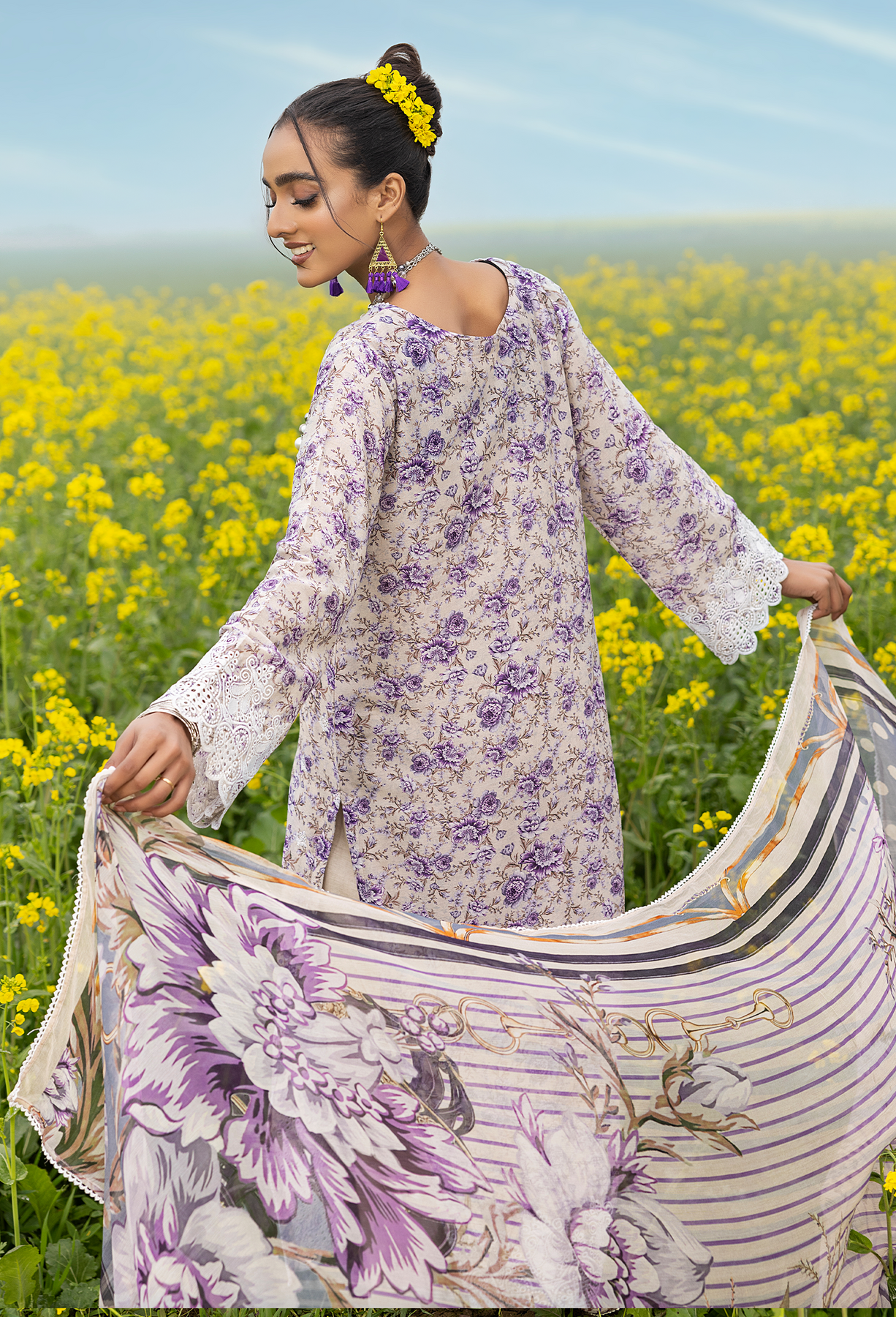 Purple | Adan's Libas | Sarsoon | Spring Summer Unstitched Lawn 2023