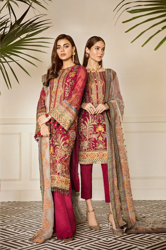 Currant (Baroque Chantelle Embroidered Chiffon)