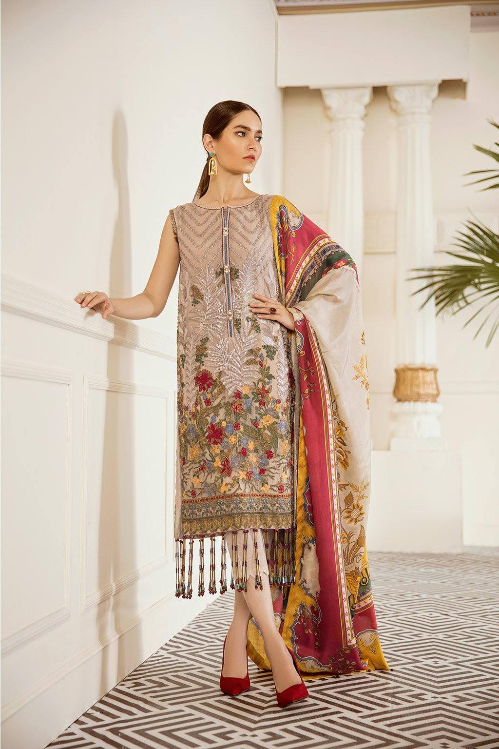 Sepia (Baroque Chantelle Embroidered Chiffon)