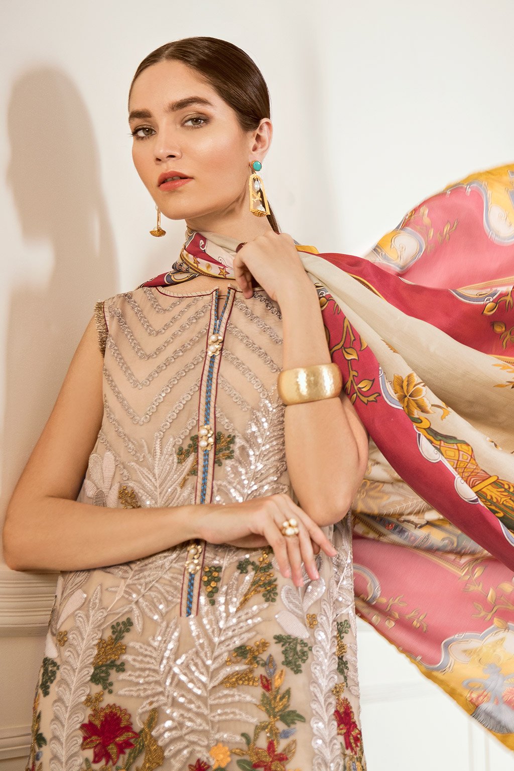 Sepia (Baroque Chantelle Embroidered Chiffon)