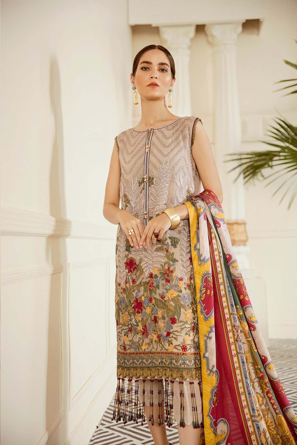 Sepia (Baroque Chantelle Embroidered Chiffon)