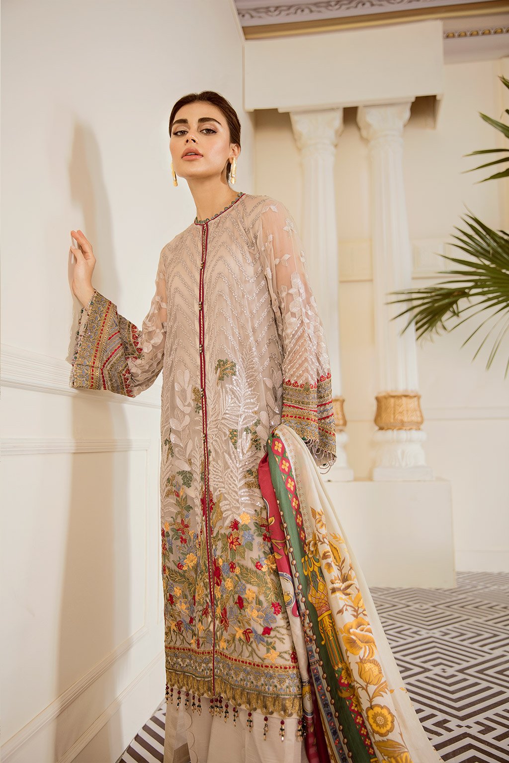 Sepia (Baroque Chantelle Embroidered Chiffon)