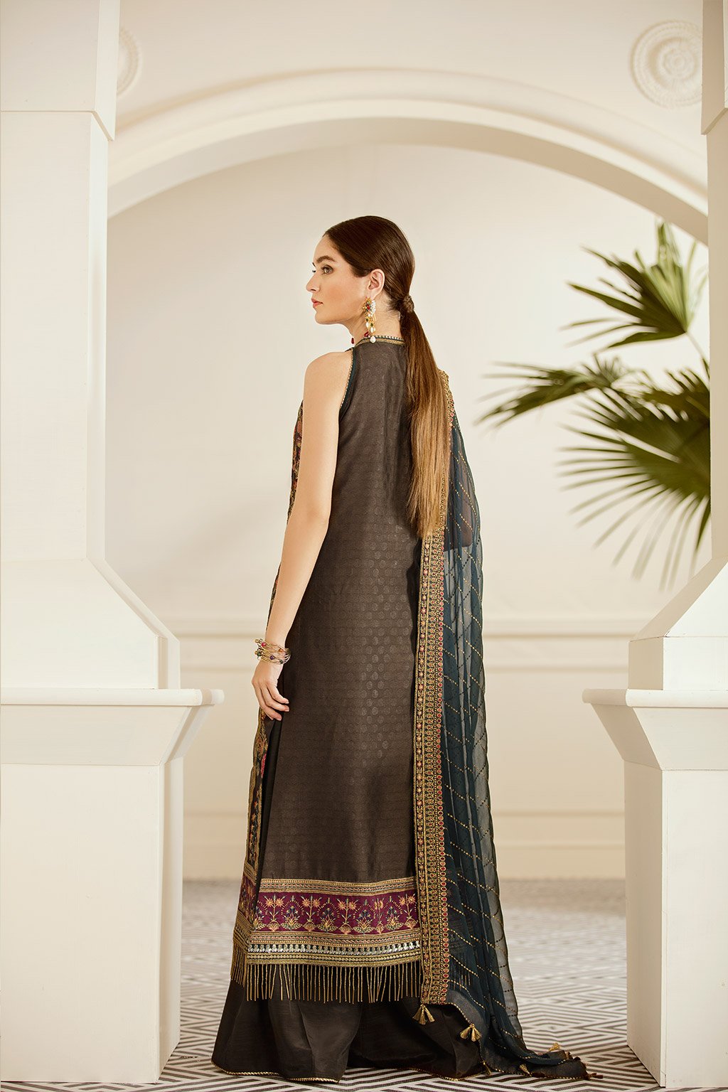 Pecan (Baroque Chantelle Embroidered Chiffon)