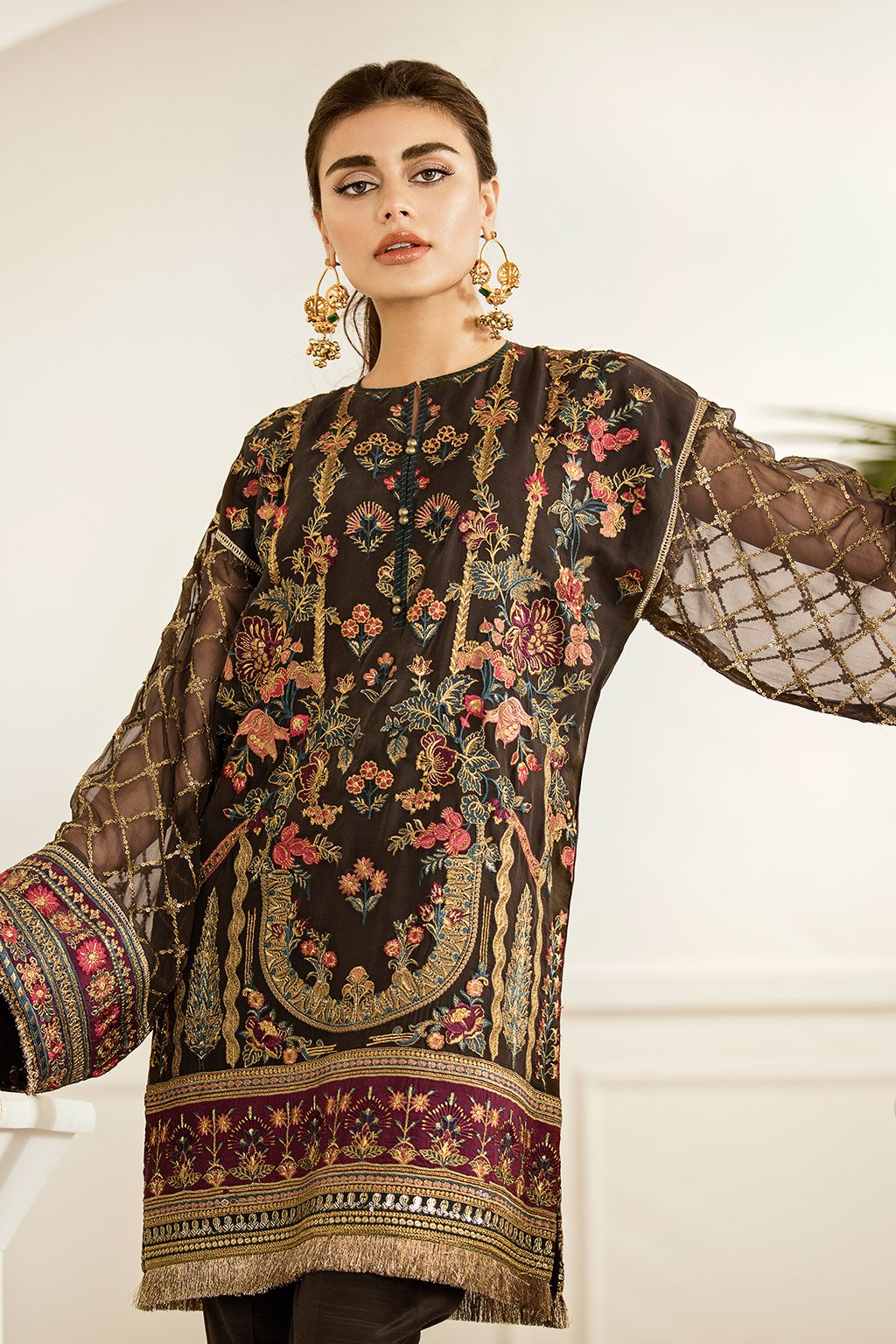 Pecan (Baroque Chantelle Embroidered Chiffon)