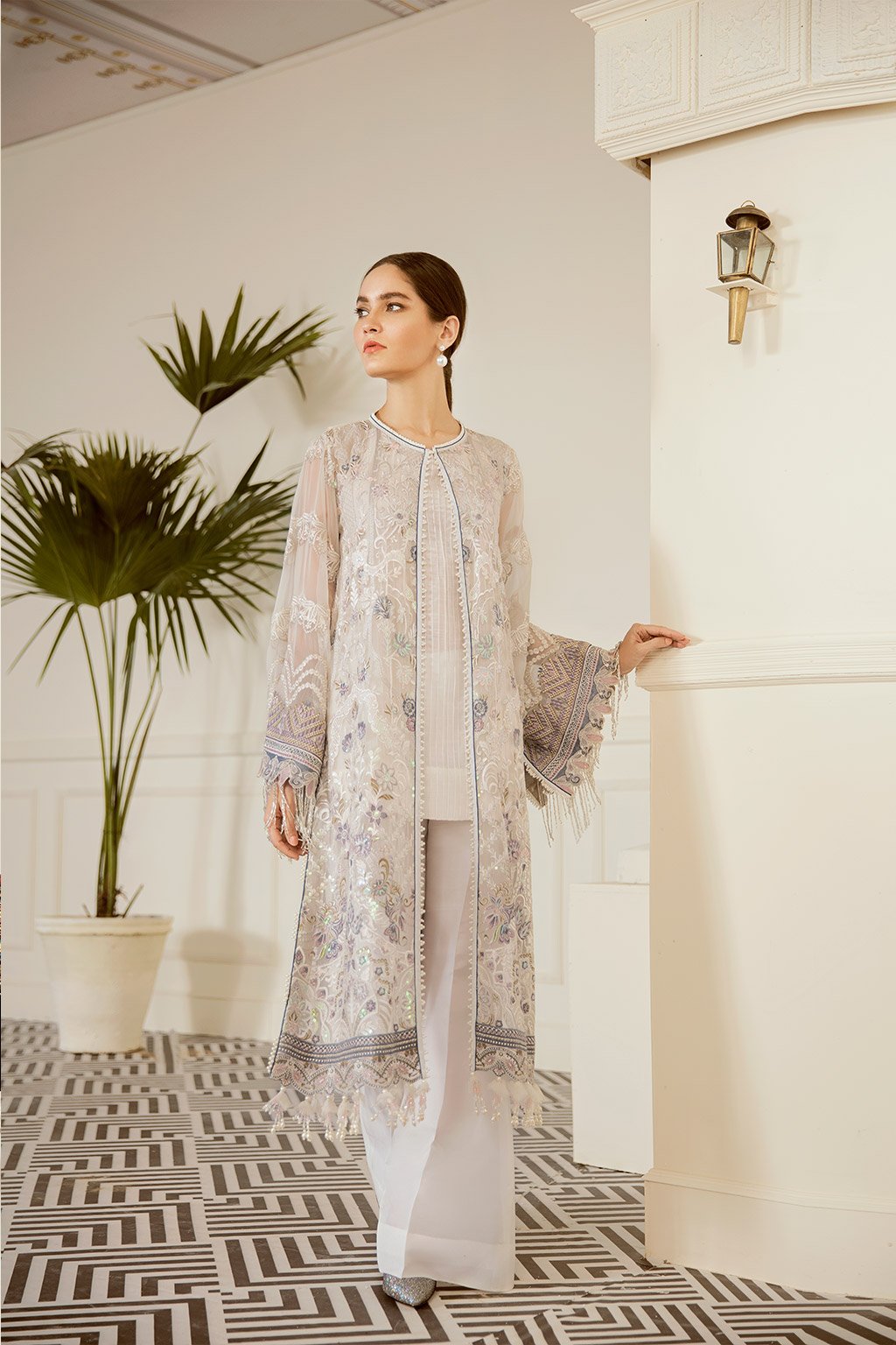 Pewter (Baroque Chantelle Embroidered Chiffon)
