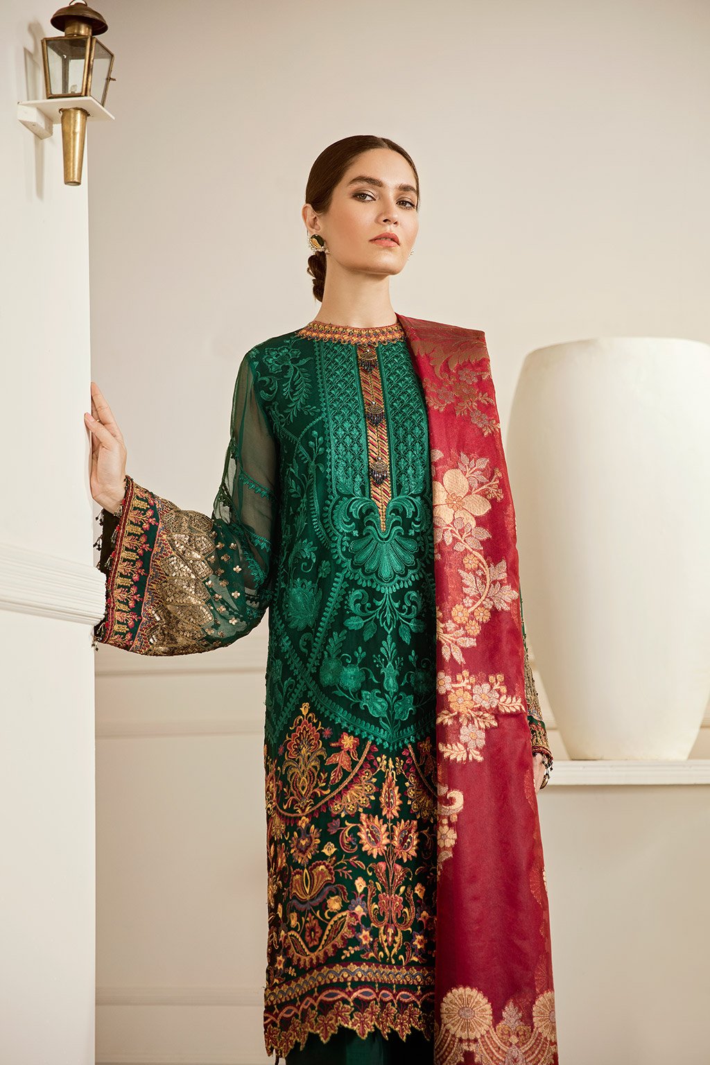 Emerald (Baroque Chantelle Embroidered Chiffon)