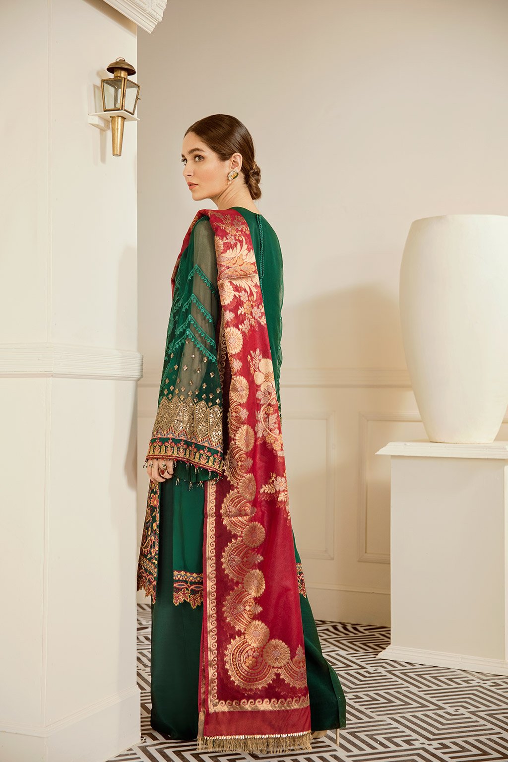 Emerald (Baroque Chantelle Embroidered Chiffon)