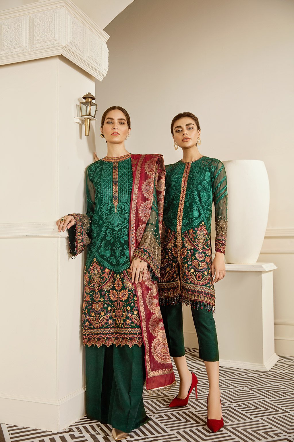 Emerald (Baroque Chantelle Embroidered Chiffon)