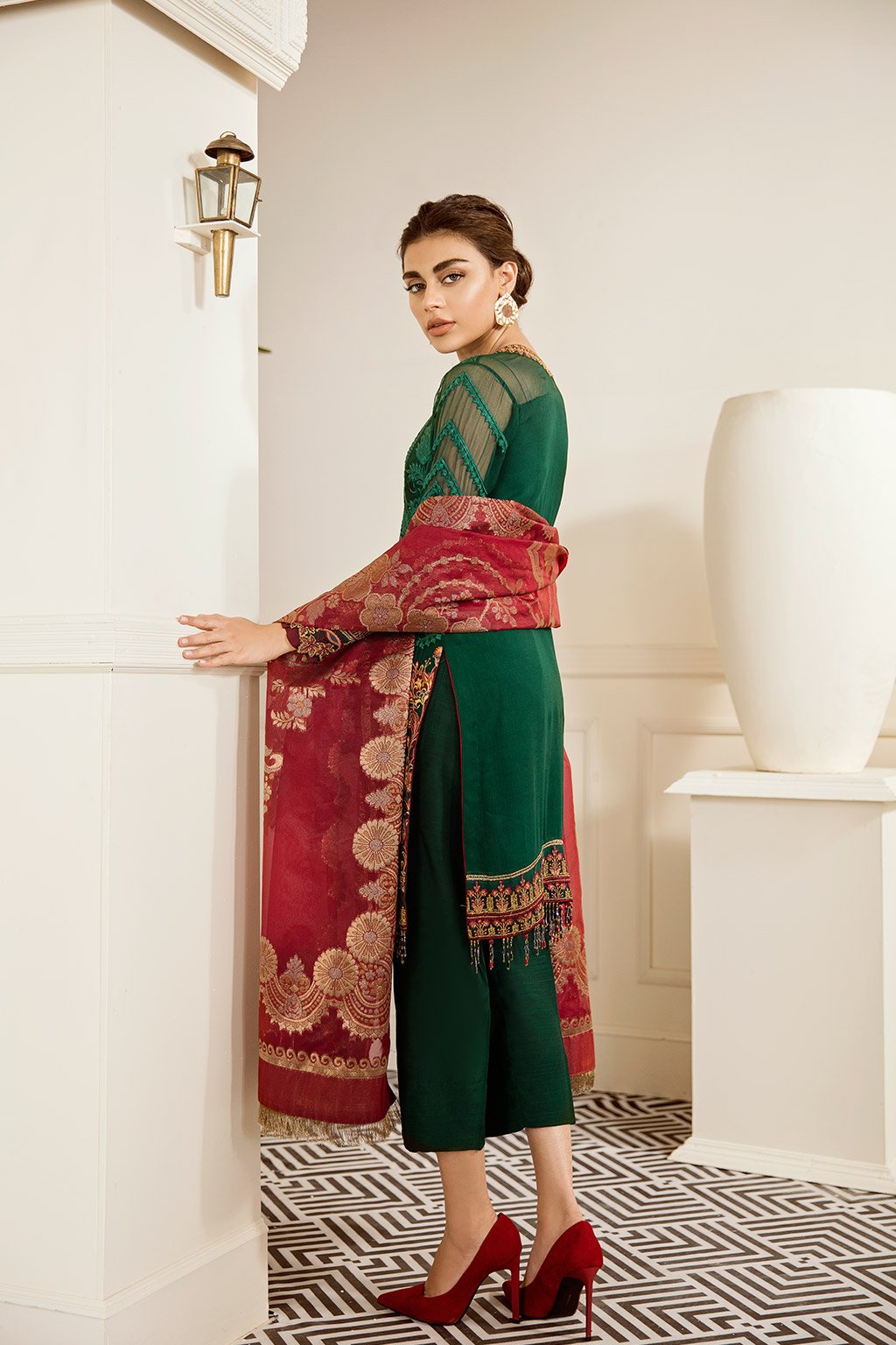 Emerald (Baroque Chantelle Embroidered Chiffon)