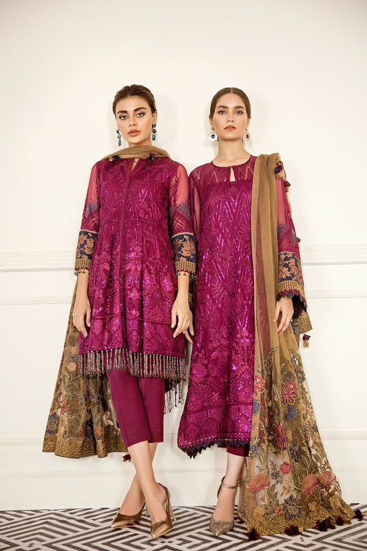 Cerise (Baroque Chantelle Embroidered Chiffon)
