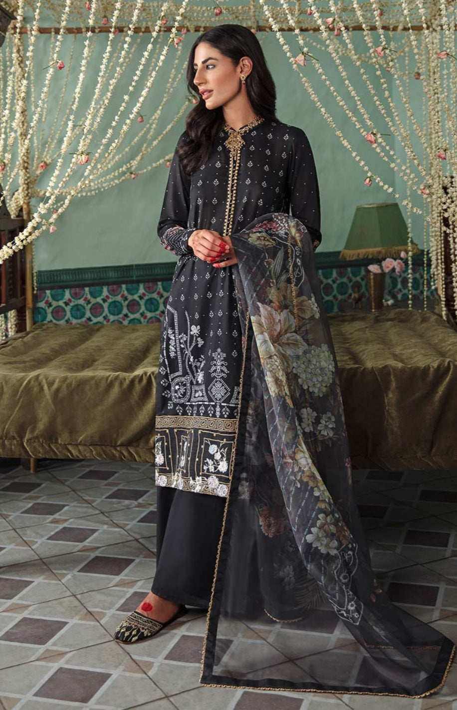 Somber Smoke | Cross Stitch | Mehrbano Eid Collection 2022